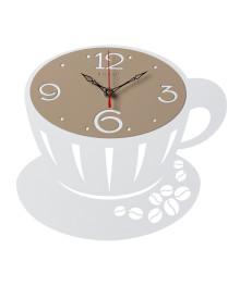 Часы настенные СН 2628 - 003 из металла, корпус белый+бежевый, "Капучино" (10)