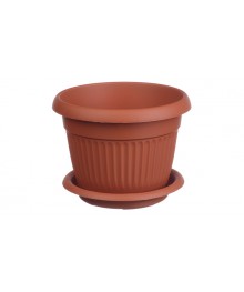 Кашпо для цветов Ливия 200мм 2,8л с поддоном терракотовый 3019M (уп/28шт)