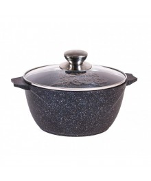 Мечта Кастрюля литая 8л АП Гранит Star со стекл крышкой арт 48803 (3) доставкой - Новосибирск, Новокузнецк, Горно-Алтайск. Низкие цены, большой ассортимент посуды оптом