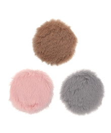 Зеркало карманное Фурри, полиэстер, пластик АБС, стекло, диаметр 7,2см, 3 цвета