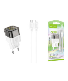 Блок пит USB сетевой HOCO C125A Черный + кабель IOS Lighting (PD20W, 3000mA)