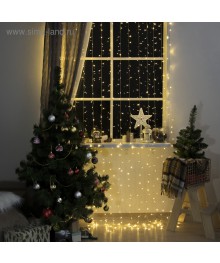 Эл.гирл. "Занавес" 2 х 3 м, IP20, прозрачная нить, 720 LED, свечение тёплое белое, 8 режимов, 220 Вке. Доставка Барнаул, Кемерово, Томск, Новокузнецк, Горно-Алтайск, Междуреченск, Ленинск-Кузнецкий.