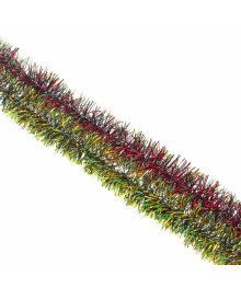 Мишура 200х5см, двухцветная с зелеными кончиками, ПВХ, 2 цвета (золотой, красный)