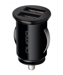 Авто зарядное устр-во Qumo Energy light (Charger 0034), 2USB, 2А, черный с доставкой по Дальнему Востоку. Большой каталог авторазветвителей оптом со склада в Новосибирске.