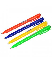 Авторучка шариковая синяя, 0,7мм, пластик, 4 цвета корпуса 50шт/уп