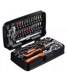 Набор инструментов ЕРМАК 38 предметов., (головки, биты, кардан, трещотка)