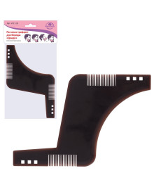 Расческа трафарет для бороды "Денди", 17*11,5см, пластик, VL17-32