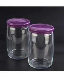 Cesni банка 1100мл  2шт с сиреневыми пласт крышк  (56935)