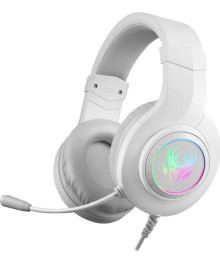гарнитура Defender Ghost LED,белый,игровая, провод 1,8м