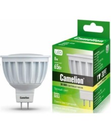 Эл. лампа светодиодная Camelion LED-JCDR-8W-/830/GU5.3 ( 8Вт 220В, аналог 65Вт) уп.1/10/100нецк, Ленинск-Кузнецк, Барнаул, Горно-Алтайск, Бийск и др. Большой каталог светодиодных ламп оптом.