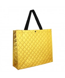 Сумка хозяйственная трехслойная, полиэстер, 34х40х12,5см, золотаяом. Портфели оптом в Новосибирске. Большой каталог портфелей оптом с доставкой по Дальнему Востоку.