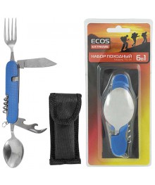 Набор походный 6 в 1 ECOS TS-34 синийМангал оптом со склада в Новосибирске. Большой каталог посуды для пикника оптом по низкой цене