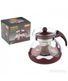 Чайник заварочный  Mallony Decotto-1500 с пласт ручкой, 1,5л, фильтр из нерж ст.керамики в Новосибирске оптом большой ассортимент. Посуда фарфоровая в Новосибирскедля кухни оптом.