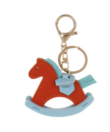 Брелок лошадка иск.кожа коричневая, 7,5 см