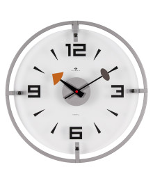 Часы настенные СН 4007 - 001 из металла, d=40 см, открытая стрелка, серебро, "Классика" (5)