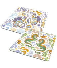 Подставка под горячее "Дзен Дракон" р.18х18см. 2 диз, стекло, МТ88-454