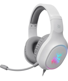 гарнитура Defender Fury игровая, белый,LED,проводн 2м