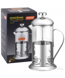 Заварник Френч-пресс Mallony ALITO, 800 мл, нерж сталь, стеклокерамики в Новосибирске оптом большой ассортимент. Посуда фарфоровая в Новосибирскедля кухни оптом.
