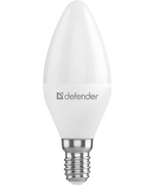 Эл. лампа светодиодная Defender LED-С37 -10W/830/E14(свеча, теплый белый)уп.1шт