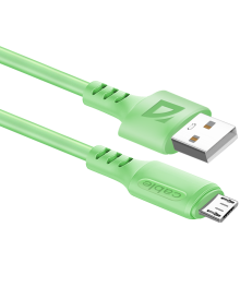 Кабель USB - Micro F207,green, 1м, 2,4А,силикон пакет Defender