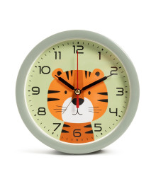 Часы будильник B4-054 d=15см, корпус оливковый "Тигренок" (20)