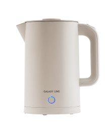 Чайник Galaxy LINE GL 0362, бежевый, 1,7л, 2,2 кВт, дв стенка из нерж стали AISI 304 и пищ.пласт