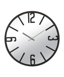 Часы настенные СН 4012 - 001 металл + зеркало d-40 см, открытая стрелка, корп черный "Моменты" (5)