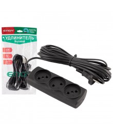 Удлинитель сетевой ENGY "Эконом" 7м/3роз. (ШВВП 2х0,75) черный