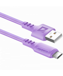 Кабель USB - TYPE C F207 ,vioiet, 1м, 2,4А,силикон пакет Defender