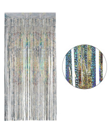 Занавес-дождик для фотозоны, голографический, цвет серебро