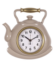 Часы настенные СН 3129 - 003 чайник 27х28,5 см, корпус бежевый с золотом  "Классика" (10)