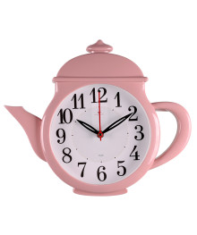 Часы настенные СН 3530 - 007 чайник 29х34см, корпус розовый "Классика" (10)