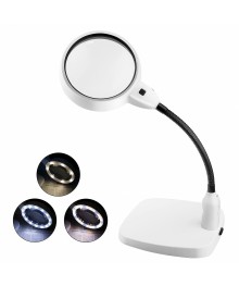 Лупа настольная OT-INL81 с подсветкой 21LED (d12см, ув 10x, бп 220В)лог биноклей оптом с доставкой по Дальнему Востоку. Бинокли оптом высокого качества по низкой цене.