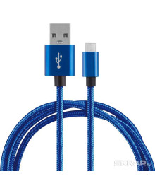 Кабель USB - TYPE C  Energy ET-27, цвет - синий