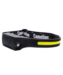 Фонарь Camelion LED 5383 (налобн, черн, лента каучук. COB+LED, 4 реж, 3XAAA, пласт, рез, сэндвич