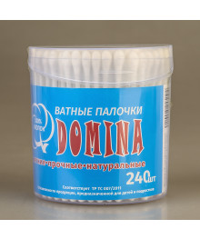 Ватные палочки Domina пластик  круглая  банка 240шт, /уп 6/ 524510