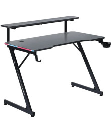 Стол игровой Adamant полка,подвесы,черн МДФ, RGB DEFENDER