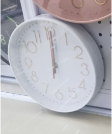 Часы настенные MAX-SAG78-02-1 белые, золотые цифры (диаметр 25см, круглые)