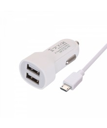 ЗУ в прикуриватель на 2 гнезда USB MUJU MJ-C03  + кабель iOS Lightning,  (5B,2100mA, 1м) с доставкой по Дальнему Востоку. Большой каталог авторазветвителей оптом со склада в Новосибирске.