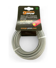 Леска для триммера "ЭНЕРГОПРОМ" (металический корд) КРУГЛАЯ/ 2,4ММ Х 15М /уп 180шт.