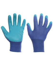 Перчатки садовые INBLOOM с латексным полуобливом, полиэстер, 24см, р.9, 45г