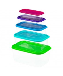 Контейнеров набор РАДУГА 5шт 1430Мя СВЧ в Новосибирске большой ассортимент. Посуда со склада для микроволновки купить в Новосибирске.