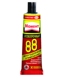 Универсальный клей "Момент 88", 125 мл, в шоу-боксе (6шт/120уп)том. Клей момент оптом с доставкой по Дальнему Востоку. Клей момент оптом со склада в Новосибриске.