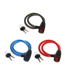 Замок велосипедный BY SPORT, противоугонный, тросовый, 680х11,5мм, металл, пластик, 3 цвета