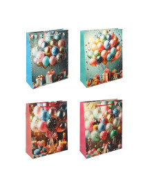 пакет подар бум 26x32x10 см Fntastic, бумага, 4 дизайна