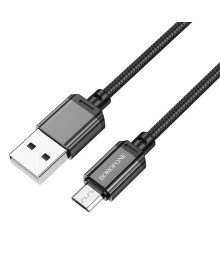Кабель USB - micro USB BOROFONE BX87 Черный 2.4A, нейлон, 1м
