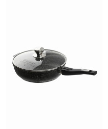 Мечта Сотейник литой 28см Гранит Black со съемной ручкой и cтеклянной крышкой арт с0283802 (5)