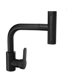 Смеситель СоюзКран SS01-T132 для кухни, выдв. излив 4 реж., кер. картридж 35мм, нерж. сталь, черный