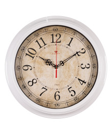 Часы настенные СН 3527 - 122 W круг d=35см, корпус белый "Ретро классика" (10)
