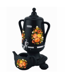 Самовар электрический Добрыня DO-430 ЖОСТОВО черн.(4л, 1,8кВт, пласт.корп +завар.чайник) оптом. Большой каталог термопотов Дельта, Василиса, Магнит, Ирит оптом с доставкой в Новосибирске.